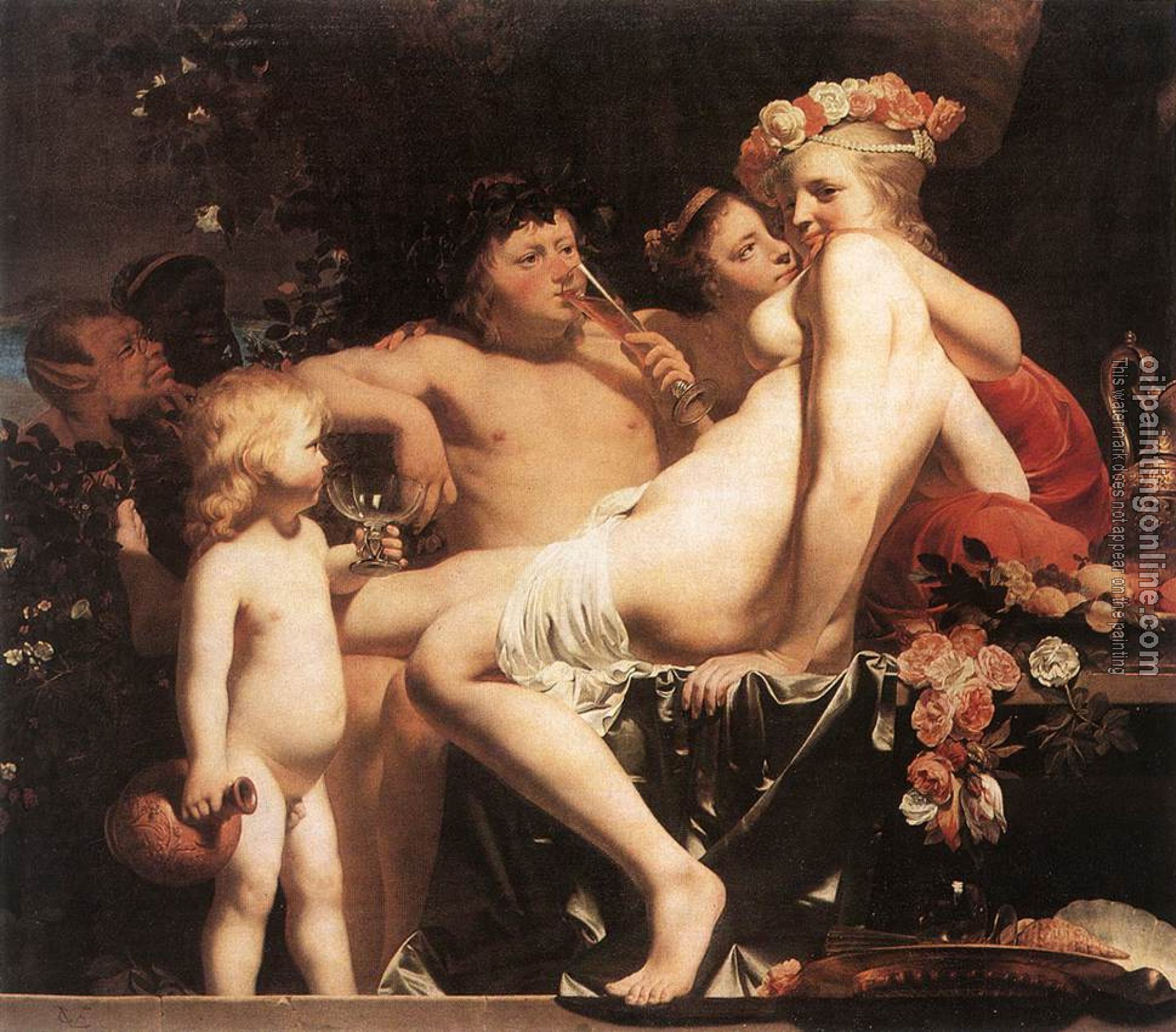 Everdingen, Caesar van - Bacchus with Two Nymphs and Cupid